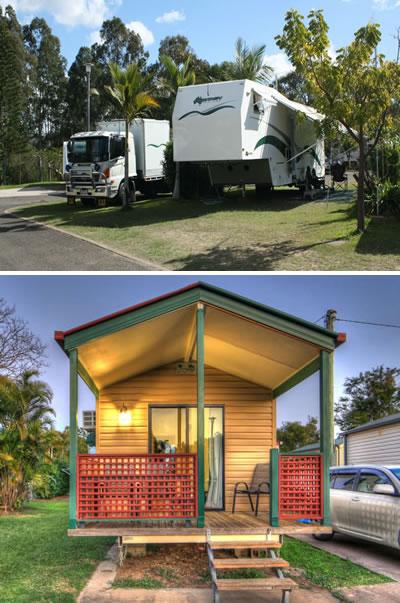 Caravan and cabin accommodation at the Wallace